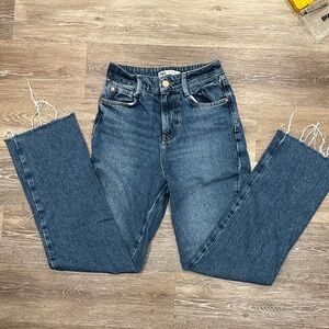 Zara Women's indigo baggy wide leg jeans